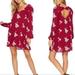 Free People Dresses | Free People Austin Emma Maroon Embroidered Floral Long Sleeve Midi Dress A180 | Color: Purple/White | Size: M