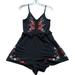 American Eagle Outfitters Pants & Jumpsuits | American Eagle Black Floral Ruffle Back Romper W/ Adjustable Straps - Sz S | Color: Black/Red | Size: S
