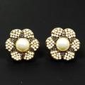 Kate Spade Jewelry | Kate Spade Gold Plated Faux Cream Pearls & Clear Crystal Stud Earrings | Color: Gold/White | Size: Os