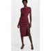 Ralph Lauren Dresses | Lauren Ralph Lauren Burgundy Front Drape Stretch Midi Dress | Color: Red | Size: 12