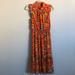 J. Crew Dresses | J Crew Orange And Pink Floral Tiered-Hem Midi Dress, Size S | Color: Orange/Pink | Size: S