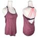 Lululemon Athletica Tops | Lululemon Maroon Orange Strappy Back Open Lighten Up Tank Top Built-In Bra 6 | Color: Orange/Purple | Size: 6