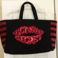 Victoria's Secret Bags | New Victoria’s Secret Bag. Black With Red Sequins In A Lip Shape And Stripes. | Color: Black/Red | Size: Os