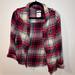 American Eagle Outfitters Tops | American Eagle Long Sleeve Flannel Ae Plaid Button Down - Medium | Color: Red | Size: M