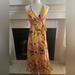Anthropologie Dresses | Anthropologie Hutch High-Low Yellow Fruit Wrap Dress Size Medium Nwt | Color: Pink/Yellow | Size: M