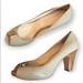 Coach Shoes | Coach Helaine Nude Patent Leather Peep Toe Pump | Color: Cream/Tan | Size: 10