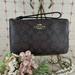 Coach Bags | Coach Signature Large Corner Zip Wristlet Wallet Clutch Lg Logo 6648 Imaa8 New | Color: Black/Brown | Size: Large