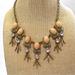 J. Crew Jewelry | J. Crew Statement Necklace Antique Gold Tone W/ Jewels ~ Peach, Green & Clear | Color: Green/Orange | Size: Os