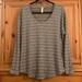 Athleta Tops | Athleta Cloudlight Stratus Black/Ivory Striped Long Sleeve Activewear Tee, Large | Color: Black/Cream | Size: L