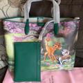 Kate Spade Bags | Gorgeousauthentic Kate Spade Coated Leather/Smooth Leather Bambi Tote/Wristlet | Color: Green/Pink | Size: 21.5"L X 12.5"H X 6"D