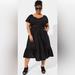 Torrid Dresses | New Torrid Midi Poplin Sheer Waist Dress In Deep Black, Size 2 (18/20) | Color: Black | Size: 2x