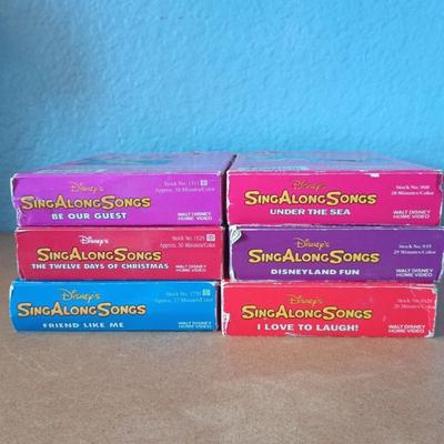 Disney Other | 6 Disney Sing Along Songs Vhs Christmas, Disneyland, Under The Sea, Love Laugh | Color: Red | Size: Vhs