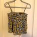 American Eagle Outfitters Tops | American Eagle, Size Xs, Halter Top With Spaghetti Straps, Puckered Top, Floral | Color: Blue/Yellow | Size: Xs