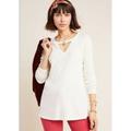 Anthropologie Tops | Anthro T.La Nadia Cut Out Waffle Knit Thermal Tunic Top White Small Long Sleeve | Color: White | Size: S