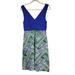 Anthropologie Dresses | Anthropologie Dress By Hd In Paris Blue Green Motif Sleeveless V-Neck Lined Sz 2 | Color: Blue/Green | Size: 2