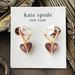 Kate Spade Jewelry | Kate Spade Rock Solid Dangle Hoop Huggies Earrings Crystal Heart Charm | Color: Gold/Red | Size: Os