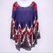 Free People Dresses | Free People Floral Bell Sleeve Boho Dress Size S | Color: Blue/Red | Size: S
