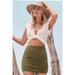 Free People Skirts | Free People Mini Denim Pencil Skirt Size 4 Olive Green Modern Femme | Color: Green | Size: 4