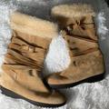 Coach Shoes | Coach Tammy 100% Leather Suede Tan Boots With Fur Lining | Color: Tan | Size: 9