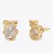 Kate Spade Jewelry | Kate Spade Pave Present Studs Earrings, Clear Gold, Nwt | Color: Gold/Silver | Size: Os