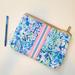 Lilly Pulitzer Bags | Lilly Pulitzer Makeup Bag New Pouch Soleil On Me Surf Blue Zip Top | Color: Blue/Pink | Size: Os