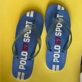 Polo By Ralph Lauren Shoes | 90’s Vintage Polo Sport 67 Men’s Ralph Lauren Flip Flop Sandals Blue Htf | Color: Blue/White | Size: 8