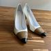 Burberry Shoes | Burberry Annalise Mixed-Media Runway Pumps, Optic White Size 40 | Color: Tan/White | Size: 9