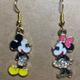Disney Jewelry | Disney Mickey And Minnie Rhinestone Crystal Earrings | Color: Black/Pink | Size: Os