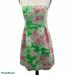 Lilly Pulitzer Dresses | Lilly Pulitzer Strapless Pleated Dress Green Pink | Color: Green/Pink | Size: 6