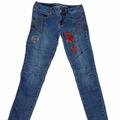 American Eagle Outfitters Jeans | American Eagle Aeo Womens Size 2 Jegging Jeans Ankle Skinny Moto Stretch Roses | Color: Blue | Size: 2