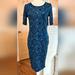 Lularoe Dresses | Barely Worn - Lularoe - Western Print Jersey Knit Sheath Dress, Size S | Color: Black/Blue | Size: S