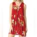 Free People Dresses | Free People Lovely Day Floral Printed Tunic Top Mini Dress In Red Size Xs | Color: Red | Size: Xs