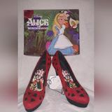 Disney Shoes | Disney Alice In Wonderland Queen Of Hearts Red Heels Size 9 | Color: Black/Red | Size: 9