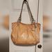 Coach Bags | Coach Patent Leather Maggie Large Shoulder Bag Beige 15" X 10.5" X 10" | Color: Tan | Size: Os