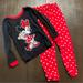 Disney Pajamas | Disney Junior Minnie Mouse Long Sleeve Pants Pajama Set Toddler Girls 5t | Color: Black/Red | Size: 5tg