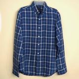 J. Crew Shirts | J.Crew Men's Slim Medium 100% Linen Plaid Long Sleeve Shirt | Color: Blue/White | Size: M