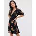 Free People Dresses | Free People Black Floral Neon Garden Mini Dress -4 | Color: Black | Size: 0