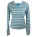 Lululemon Athletica Tops | Lululemon Voyage Pullover Sweater Top Twin Stripe Striped Aqua Spry Blue M 6 8 | Color: Blue/White | Size: 8