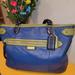 Coach Bags | Euc Coach Leather Tote Bag Purse | Color: Blue/Green | Size: 14.5 X11