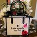 Kate Spade Bags | Kate Spade New York Nwt Ella Ladybug Tote Bag- Canvas W/Pebble Leather Trim | Color: Black/Cream | Size: 16.8" W 11.2" H X 6.8" D
