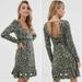 Free People Dresses | Free People Boheme Dress 4 Small Black Green Long Sleeve Floral Mini A-Line | Color: Black/Green | Size: S