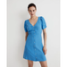 Madewell Dresses | Madewell Womens Mini Dress Size 14 Cerulean Blue V-Neck Button-Front Nwt | Color: Blue | Size: 14