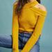 Anthropologie Sweaters | Anthropologie Moth Cross Front Cut Out Sweater Mustard Yellow {Nn50} | Color: Yellow | Size: Xs