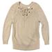 Anthropologie Sweaters | Anthropologie | Moth Cream Eyelet Lace Up Tie Front Knit Sweater Size Xxs | Color: Cream | Size: Xxs