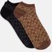 Coach Underwear & Socks | Coach 2 Pairs Socks Beige/Brown And Black/Gray New With Tags, Signature Canvas | Color: Black/Brown | Size: Os