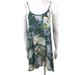 Free People Dresses | Free People Sheer Floral Mini Dress Coverup Tunic Top Womens Xs Green Tank Top | Color: Green/White | Size: Xs