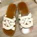 Coach Shoes | Coach Sandals In Real Leather Upper Cream Color. Only Worn Once For A Date. | Color: Cream | Size: 6