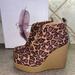 Jessica Simpson Shoes | Jessica Simpson Mesila Natural Alicia Leopard Print Micro Wedge, 8.5 | Color: Black/Brown | Size: 8.5