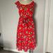 Anthropologie Dresses | Anthropologie 47 Of 52 Conversations Red Floral Off The Shoulders Dress Size 10 | Color: Red | Size: 10