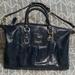 Coach Bags | Coach 'Ashley' Navy Blue Patent Leather Handbag | Color: Blue/Cream | Size: Os